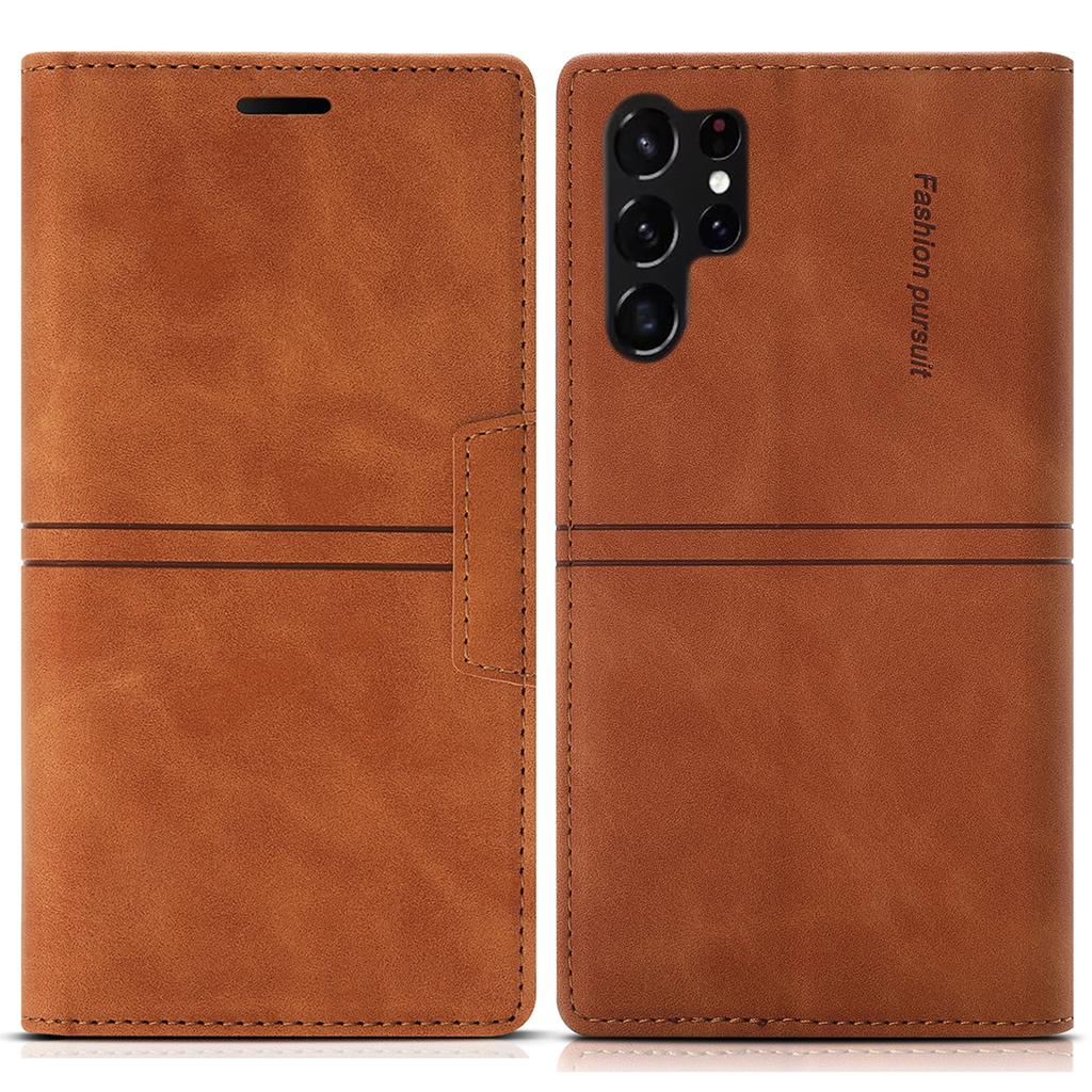 Do Samsung Galaxy S25 Ultra Etui portfelowe z magnetycznym zamknięciem Skórzane etui na telefon