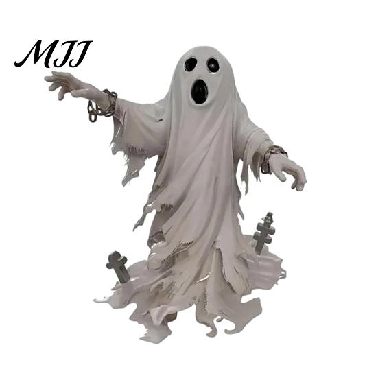 Halloween Decoration Ghost Figurine, Spooky Scream Face Resin Statue Home Decor for Indoor Shelf, Tabletop Centerpiece, Office Bedroom Figurine
