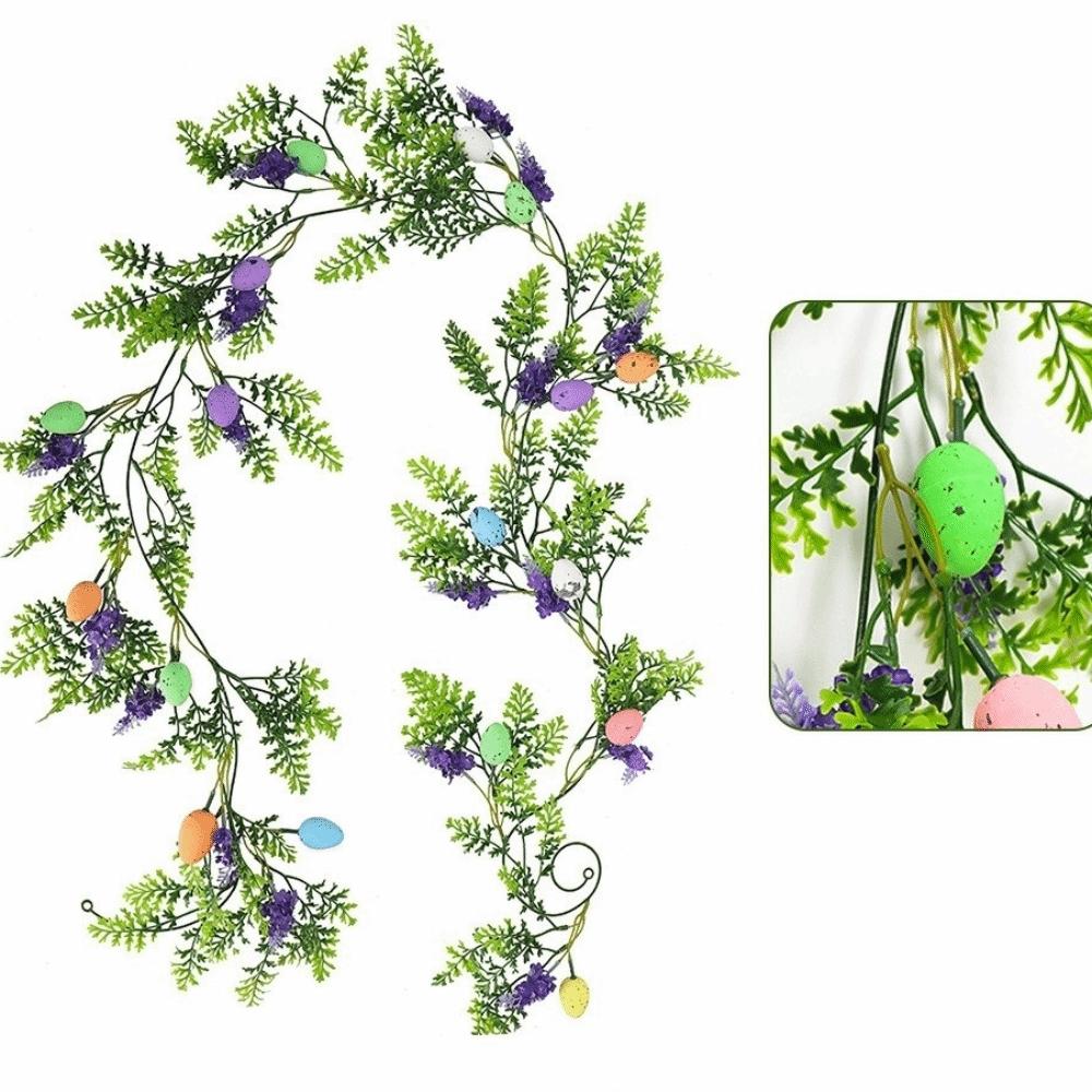 Green Leaf Easter Eggs Tactile Soft Rubber Simulation Flowers Simulated Easter Eggs Colorful Egg Artificial Eucalyptus