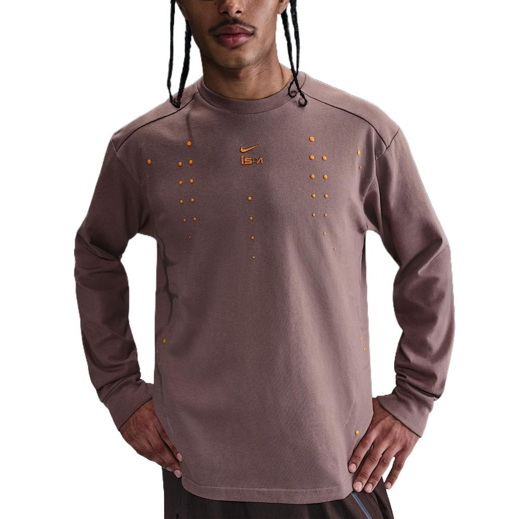 Nike ISPA SS25 Camiseta Cómoda a la Moda Respetuosa con la Piel Suave de Manga Larga Unisex Tops Marrón HJ9087-208