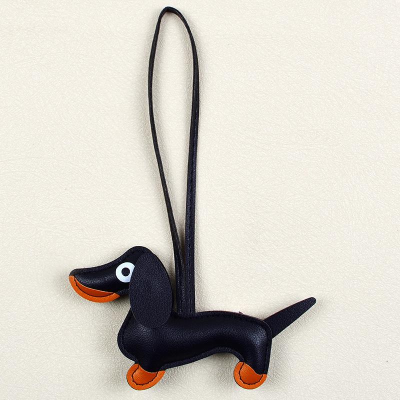 Dopamine Dachshund Pendant Bag Versatile Pendant Niche PU Cute Fashion Puppy Car Keychain Accessories