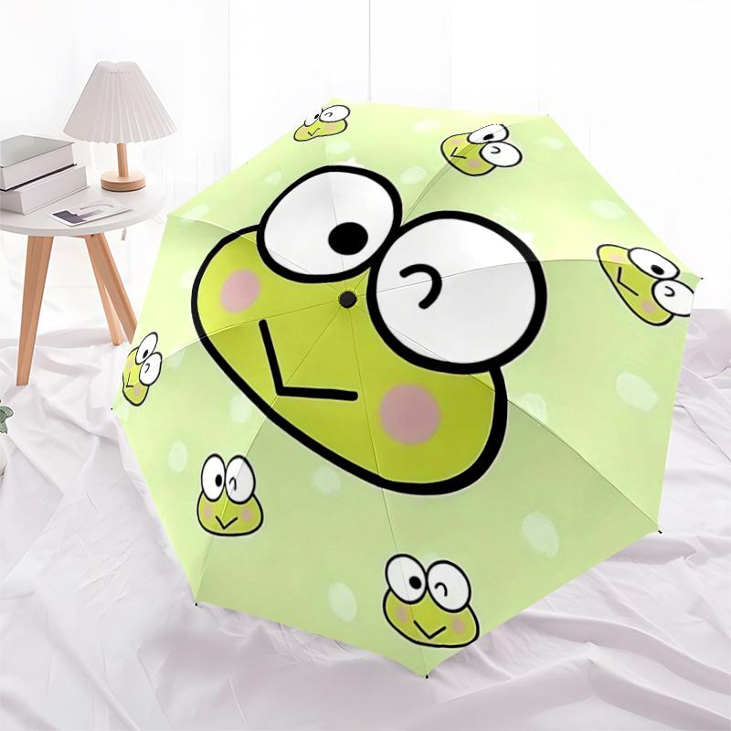 1pc Automatic Opening Umbrella with Frog Face Design - Portable Folding Design, 8-Bone Iron Frame, Outdoor Use, Perfect Gift for Fans, Travelers, Dail