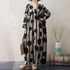 Maxi Dress for Women Spring Autumn Casual Vintage Plus Size Loose Long Sleeve Cotton New In