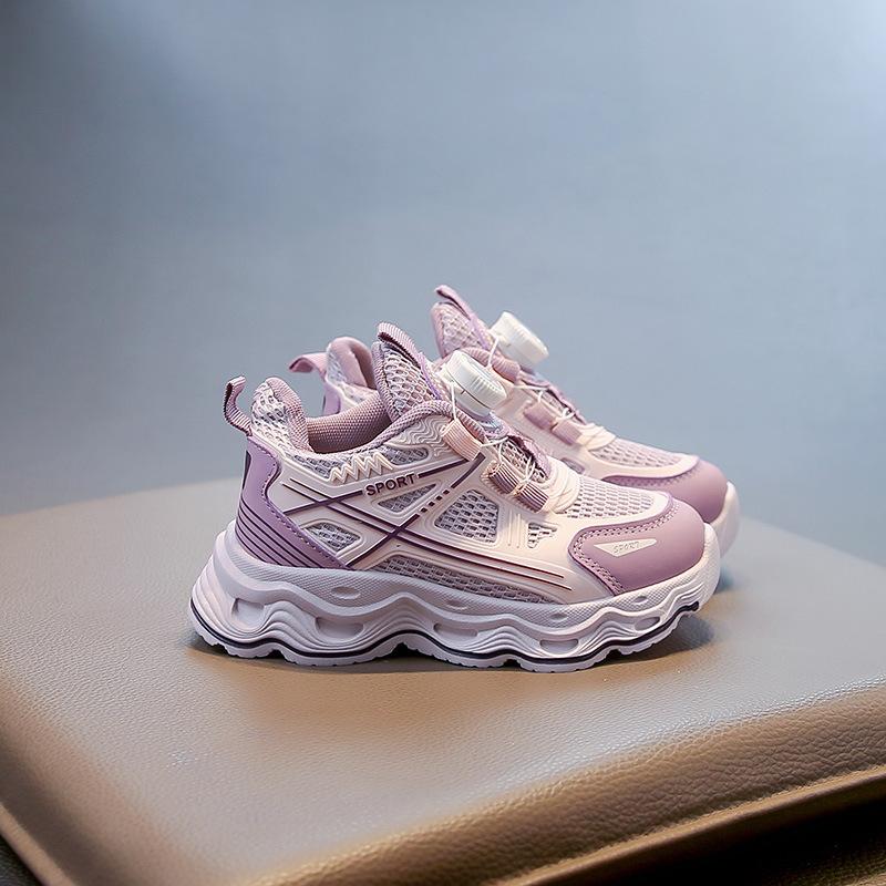 

Children s sports shoes girls shoes autumn 2025 new mesh button girls breathable soft sole dad shoes children s shoes 30 фиолетовый