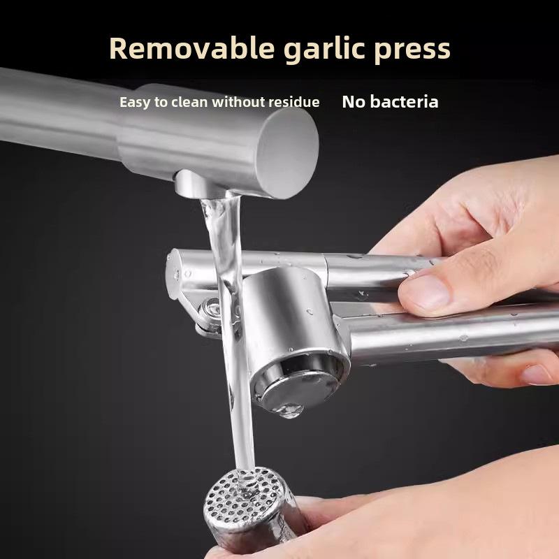 304 Stainless Steel Garlic Press & Peeler Manual Crusher & Masher Tool