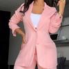 Traje de Dos Piezas para Mujer Atuendo de Negocios Chaqueta Blazer Casual y Pantalones Elegantes de Pierna Ancha Conjunto Formales para Oficina