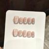 10Pcs Short Ballet Cat Eye Press On Nails Handmade Shiny Rhinestone Full Cover Fake Nails Summer Fashion Manicure Set