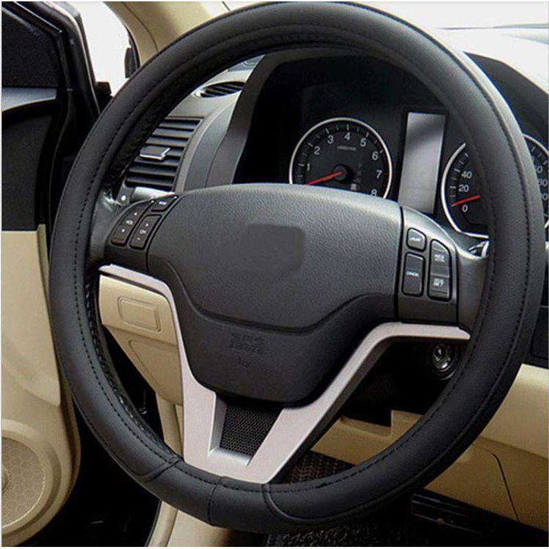 

Car Leather All-Season Steering Wheel Cover, Non-Slip, Breathable, Sweat-Absorbent, Non-Slip Car Steering Wheel Cover Black
