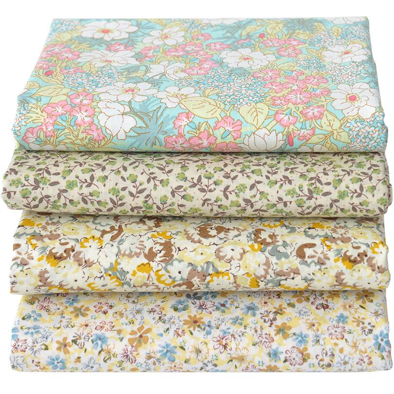 Classics Pastoral Floral Poplin Cotton Fabric DIY Children's Wear Cloth Make Bedding Quilt Decoration Home Sewing Cloth