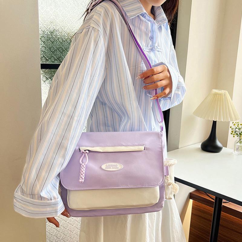 Fashionable and versatile, trendy retro crossbody bag, women's casual shoulder bag, student large capacity mailman bag