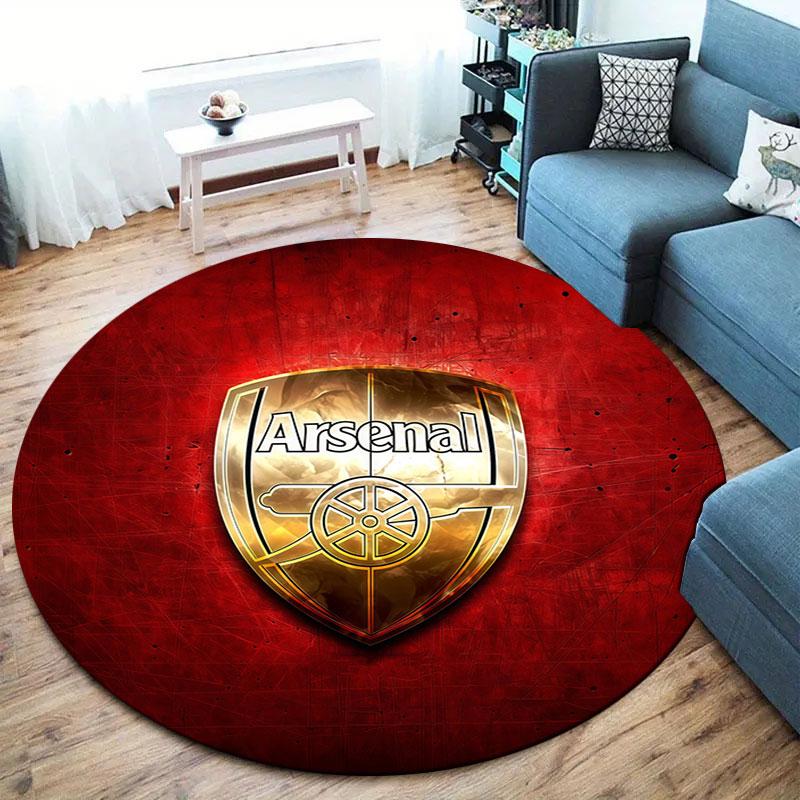 Arsenal F Round Area Rug,Carpet Rug for Living Room Bedroom Sofa Playroom Decor,Non-slip Floor Mat