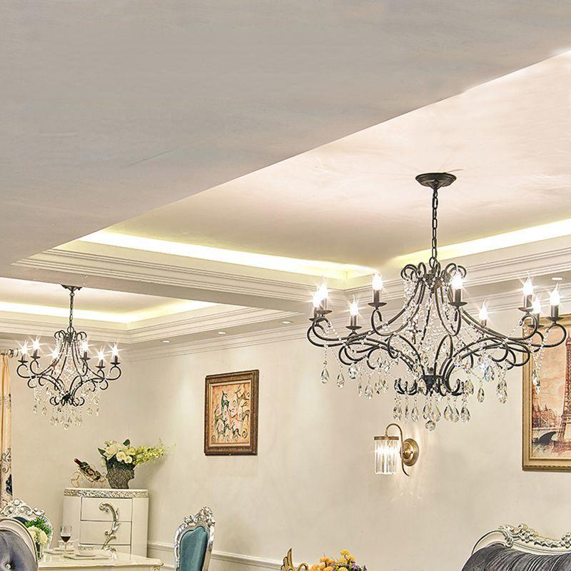 Obývací pokoj, ložnice, lustr do kreativní jídelny Crystal Retro Gold, moderní a minimalistické světlo