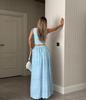 Cross2026 Sleeveless Long Dress & Pocket Set: Casual Europe Spring/Summer Two-Piece for Women