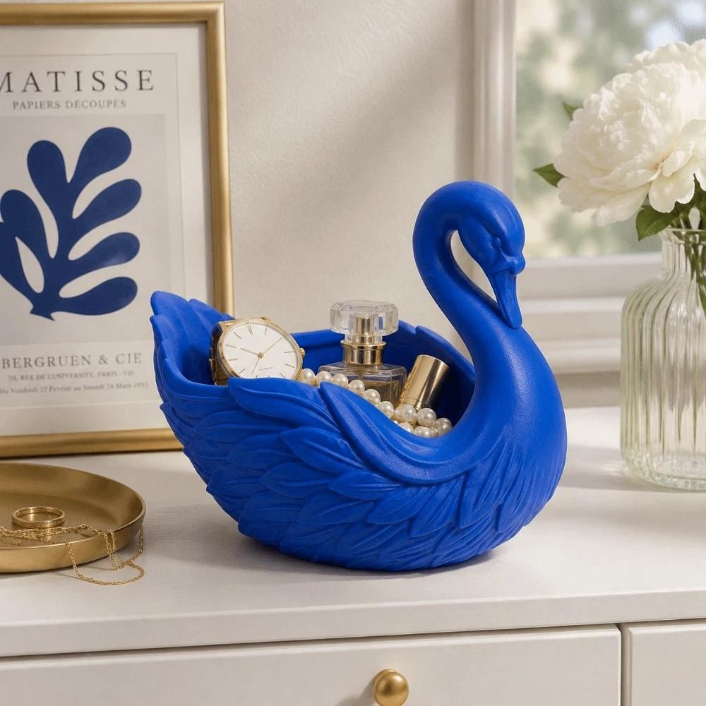 Handmade Swan Shaped Storage Tray Elegant Swan Organizer Centerpiece Key Wallet Holder Desktop Use