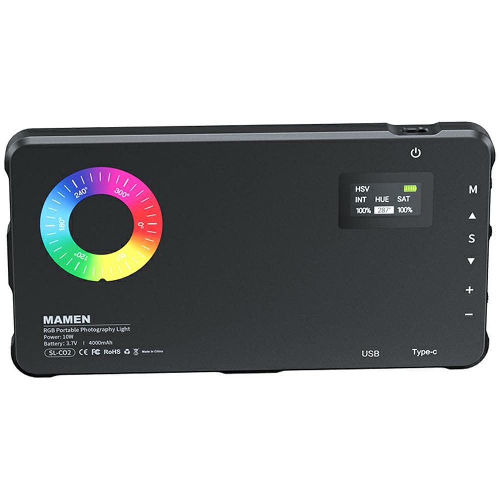 

C02 Полноцветный RGB видеосвет 24 эффекта Диммируемый карманный заполняющий свет для прямой трансляции Black