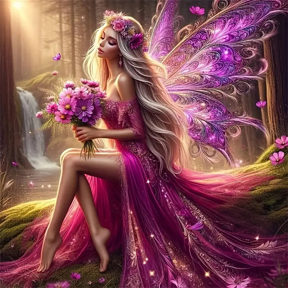 

Набор для алмазной вышивки Портрет женщины-духа Полная круглая алмазная мозаика Украшение для дома Современный Round 20x20cm