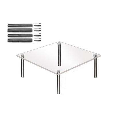 1pc Square Acrylic Cupcake Stands Reusable Clear Display Stand Party Serving Platter With Metal Legs For Weddings Birthday Party