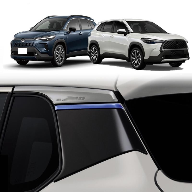 For Toyota Corolla Cross 2024 2025 ABS black Rear Window Spoiler Cover Trim Triangle Garnish Car Accessories