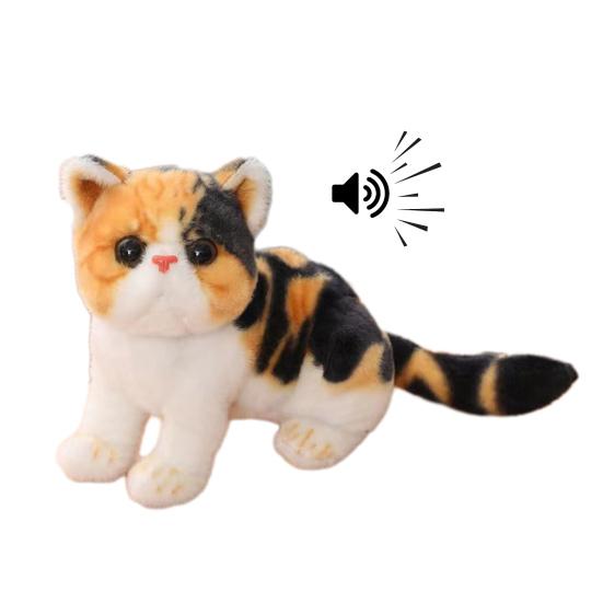 Simulated Kitten Plush Doll Lifelike Stuffed Animal with Air-Purifying Bamboo Charcoal Skin-friendly Cat Plushies Gifts for Girls Boys