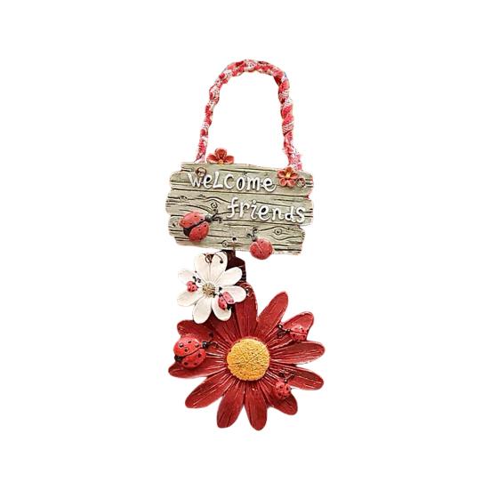 

Компактный красочный модный пасторальный стиль на открытом воздухе в помещении весна-лето поздравительная табличка на дверь Добро пожаловать табличка красный