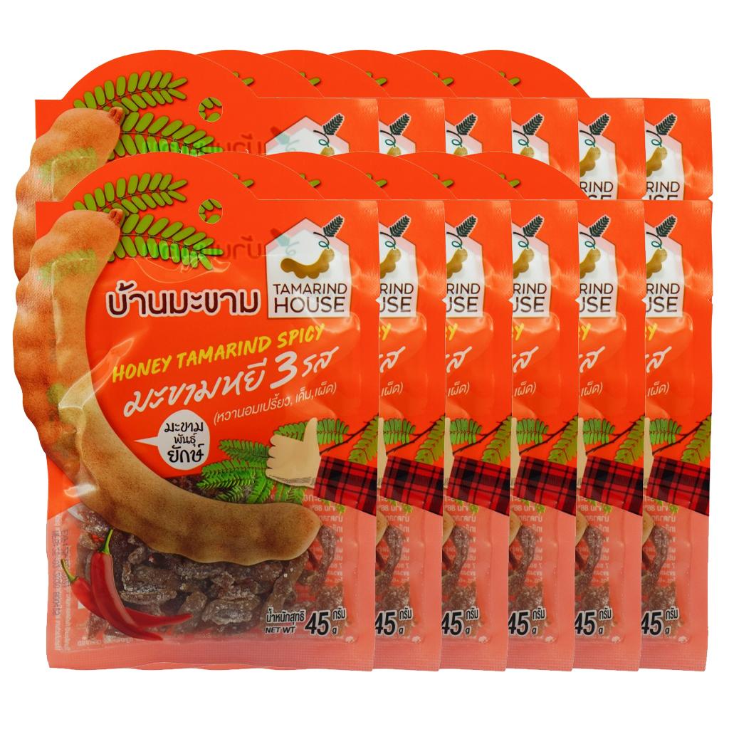 Tamarind House Honey Tamarind Spicy 45 G. / Tamarind with Honey 60 G. X 1 / 2 / 3 / 6 / 12 Pcs - Thai Snack