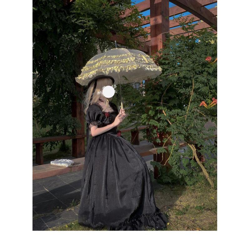 Party Schwarzes Kleid Prinzessin Vintage Sanftes Kleid