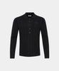 Noiseu Merino Ribbed Knit Polo Shirt - Black