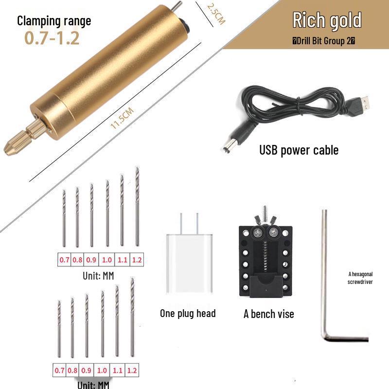 Mini Handheld Electric Drill & Grinder - Low Power Tool for Precision Hole Punching