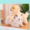 Pluizig Pomeriaans Knuffeldier Kat Poes Auto Decoratie Schattig Kittenkussen Kalmerende Pop