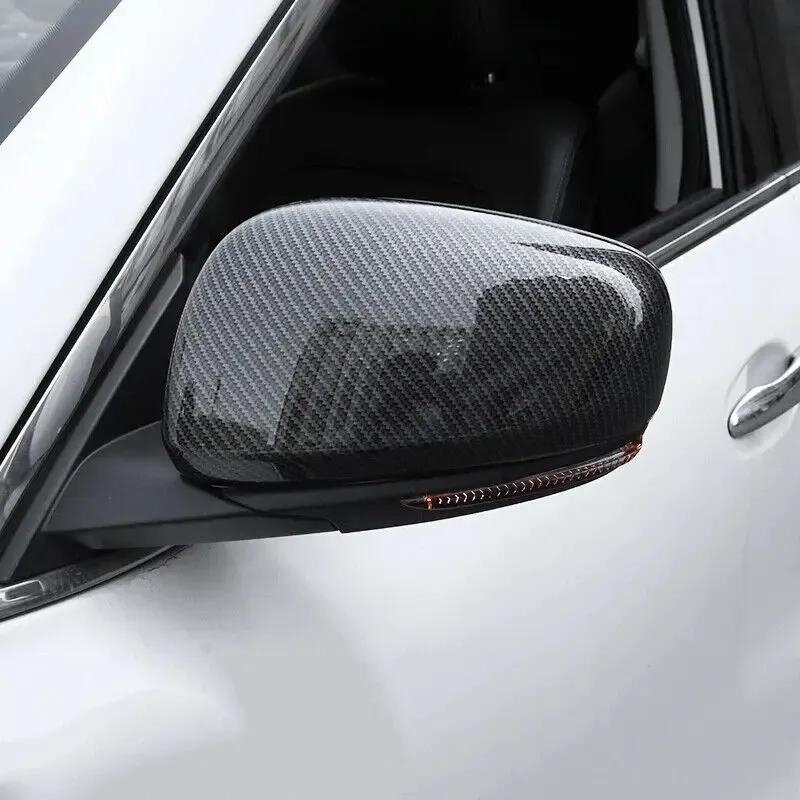 For Renault Kadjar 2016- Car Sticker Rearview Side Mirror Cover Wing Cap Exterior Door Rear View Case Trim Carbon Fiber Look