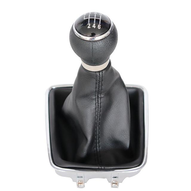 6-biegowa Do VW Tiguan 2007 2008 2009 2010 2011 Stylizacja Samochodu Gałka Zmiany Biegów Nowa Gałka Z Skórzanym Mieszkem