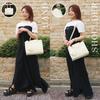 Featured In Oggi Magazine April Tote PU Leather Elegant Square Bit 171033 [Gussio Italy] Issue 2-Way Bag, High-End Look, Handbag, Shape, Detail,