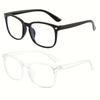 2Pcs Retro Flat Glasses For Men And Women Anti Blue Light Glasses Anti Box Rice Nail Glasses Frame Computer Mirror