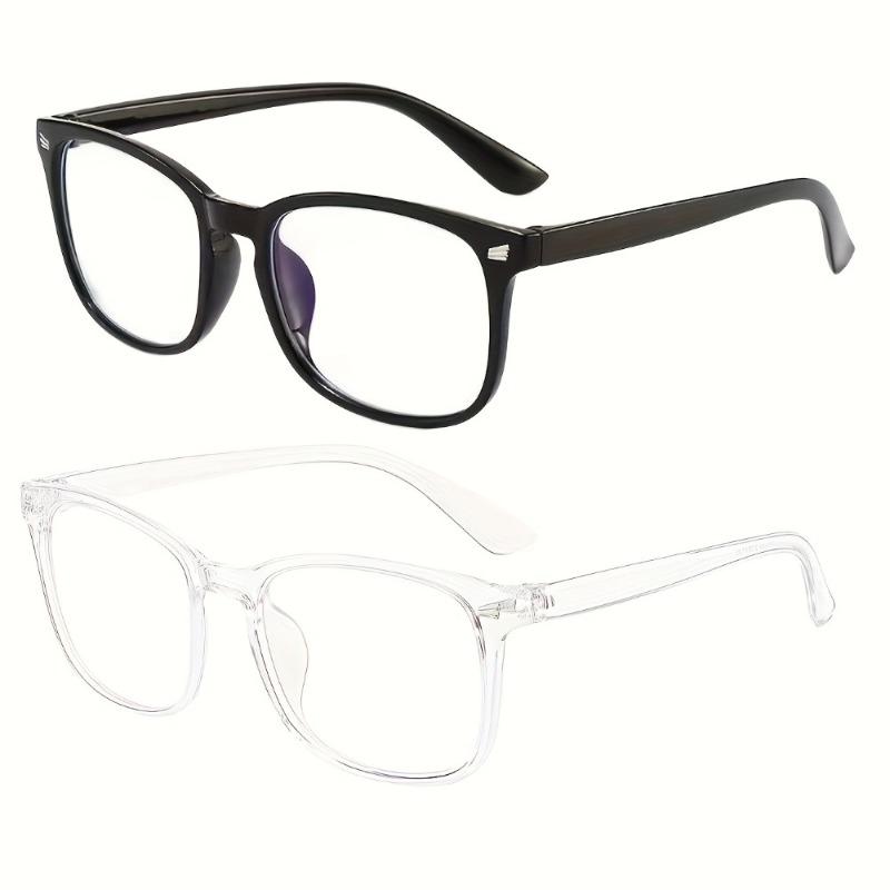 

2Pcs Retro Flat Glasses For Men And Women Anti Blue Light Glasses Anti Box Rice Nail Glasses Frame Computer Mirror