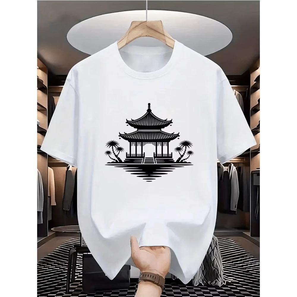 Men s short-sleeved T-shirt Regular comfortable fit T-shirt Urban casual T-shirt breathable short-sleeved shirt S