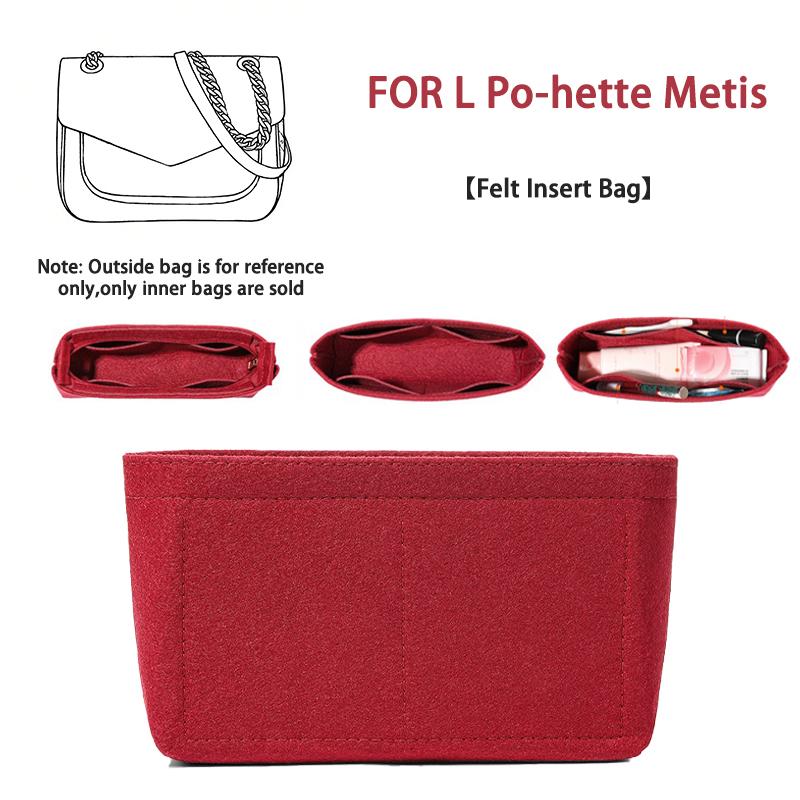 EverToner Durable Storage Bags Insert Portable For L Po-hette Metis Organizer Felt Multi-Pocket Travel Bags Felt Organizer Bag