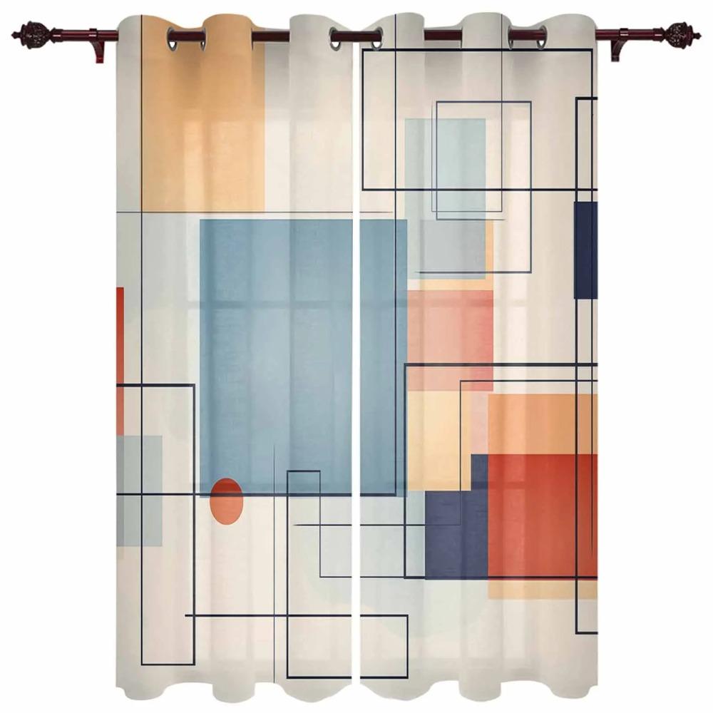 Oil Painting Abstract Hand Painted Vintage Curtains for Bedroom Living Room Drapes Kitchen Kid's Room Window Curtain Home Decor
