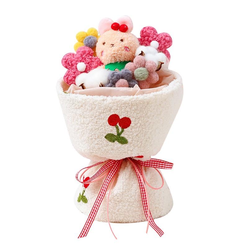 Cute Plush Teddy Bear Bouquet With Roses Ideal Gift For Valentine's Day