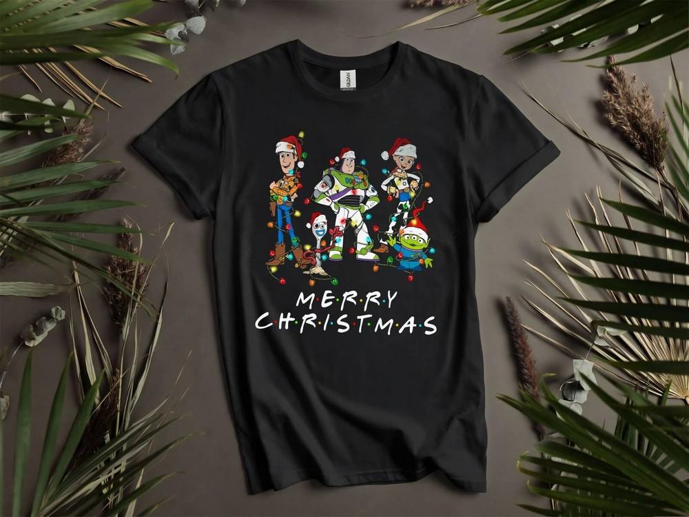 Toy Story Santa Characters Group  T-shirt T Shirt Men Women Unisex Tshirt K809