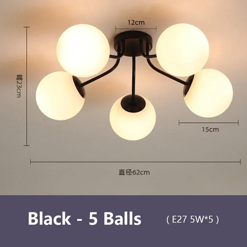 Minimalist Magic Bean LED Chandelier Ceiling Lamp Living Room Bedroom Restaurant Glass Ball Chandelier Indoor Decor Lighting