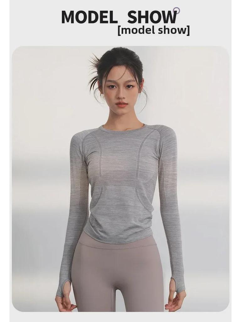 Women's High-Grade Seamless One-Piece Yoga Top for Autumn and Winter Fitness