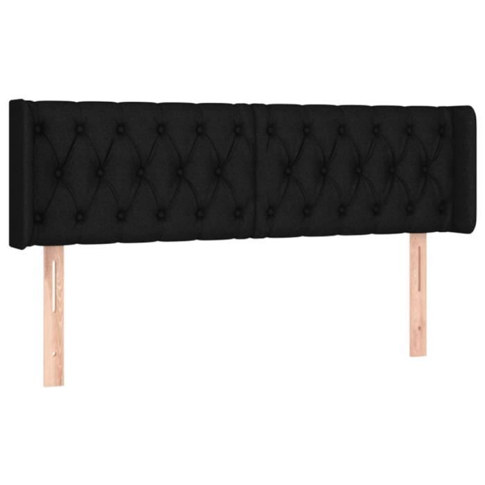 3123572 vidaXL Tête de lit à LED Noir 147x16x78-88 cm Tissu