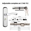Universal Adjustable Stainless Steel Indoor Door Lock Wooden Handle for Bedroom Security Tamper-Free Household Safety