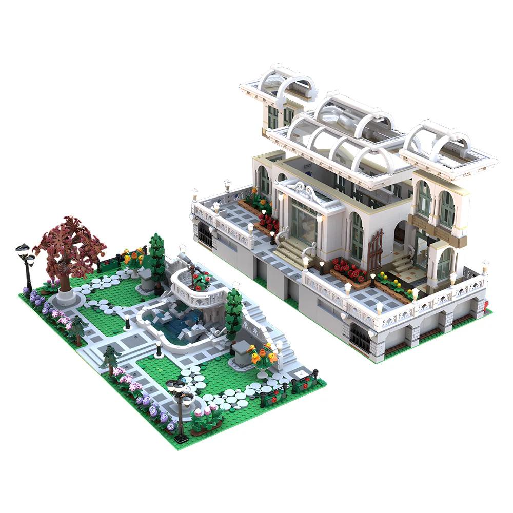 MOC Grand Botanic Palace Garden Modular Building Blocks Model  Botanical Garden Palace Street View Architecture Bricks Toys Gift