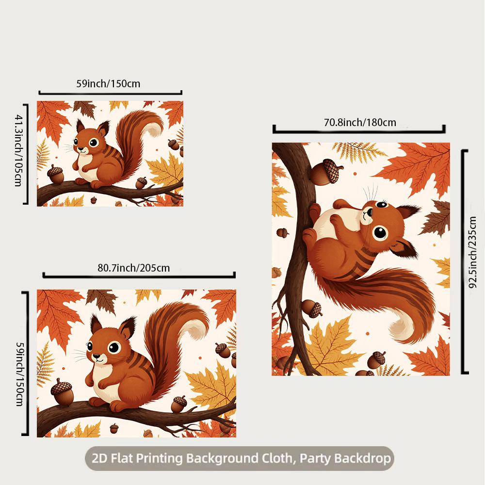 2D flat design 1 piece autumn squirrel pattern suitable for party background