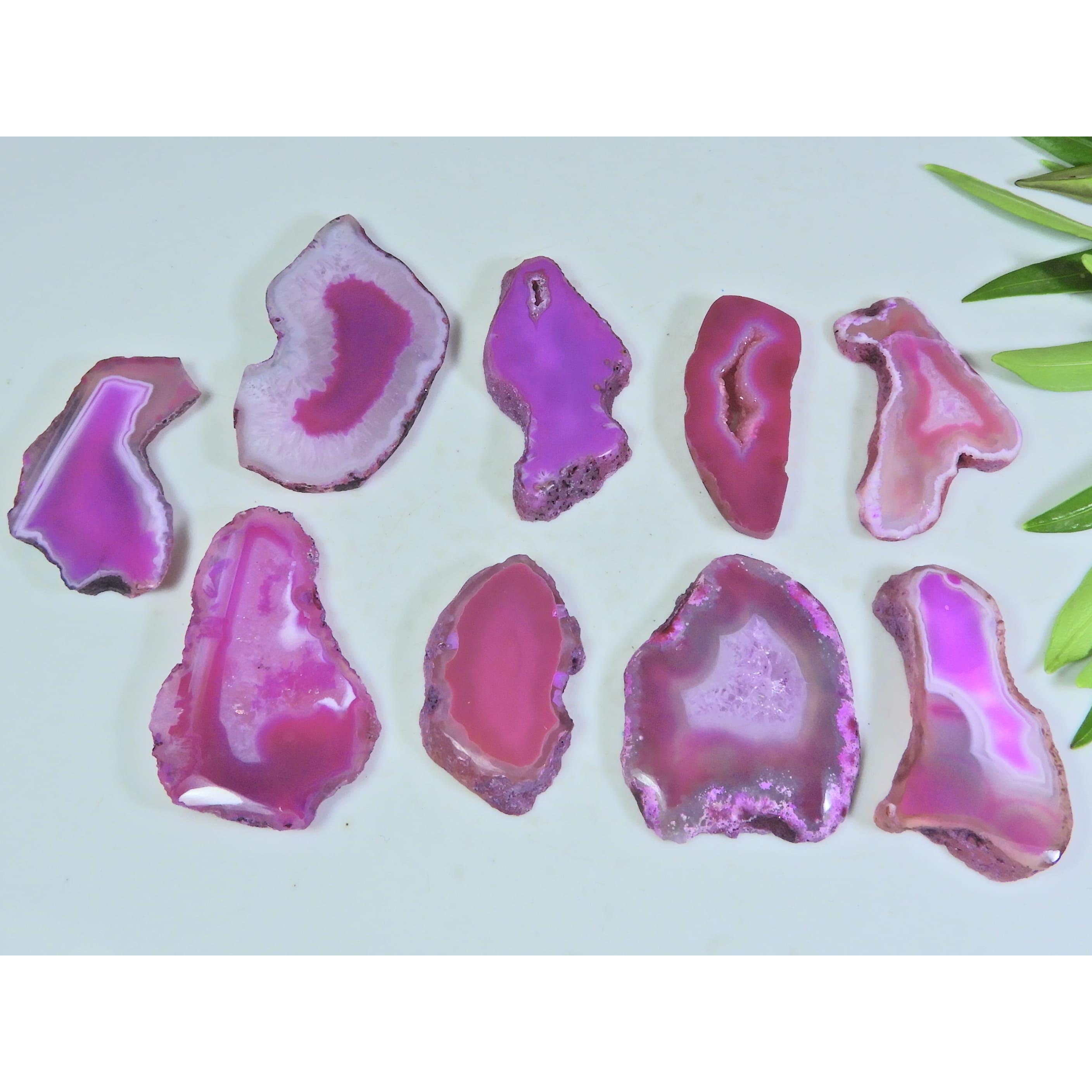 

293Cts. Dyed Slice Druzy Agate Fancy Cabochon Loose Gemstone 09Pcs Lot A-41