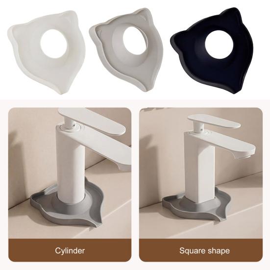 Silikonová ochrana proti stříkající vodě z kohoutku Roztomilý kreslený zachytávač kapek s odtokovým otvorem Flexibilní snadno instalovatelná podložka pod kohoutek do kuchyně koupelny