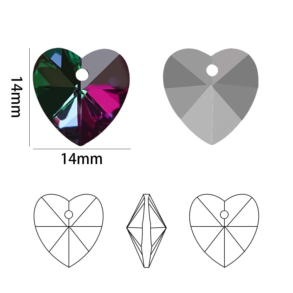 20 sztuk/partia szklane koraliki w kształcie serca niebieski 14mm materiał rzemieślniczy DIY kryształowy urok miłość wisiorek kolczyki tworzenie biżuterii akcesoria naszyjnikowe