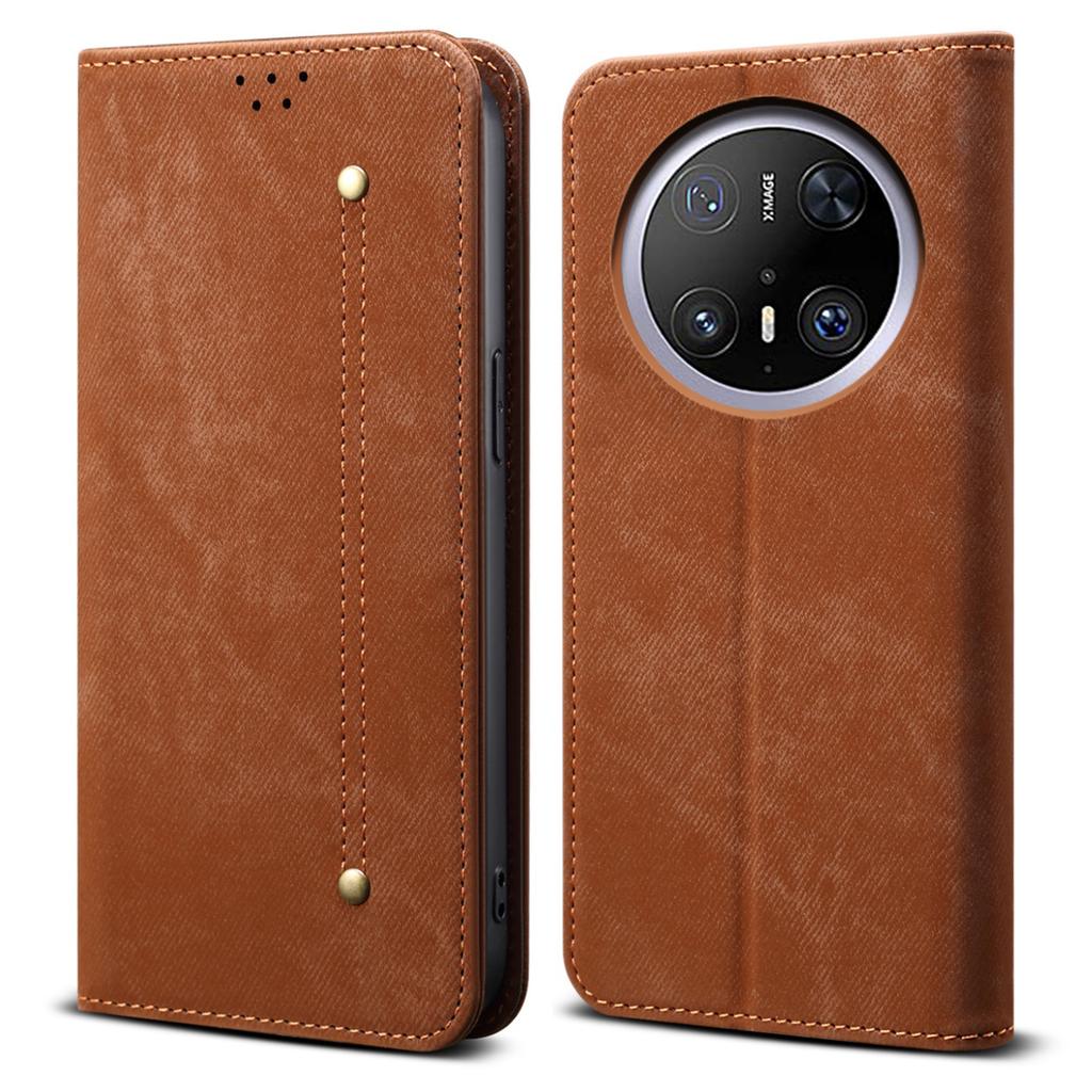 For Huawei Mate 70 Pro/Mate 70 Pro+ Case Jeans Cloth Texture Anti-Scratch Leather Stand Phone Cover