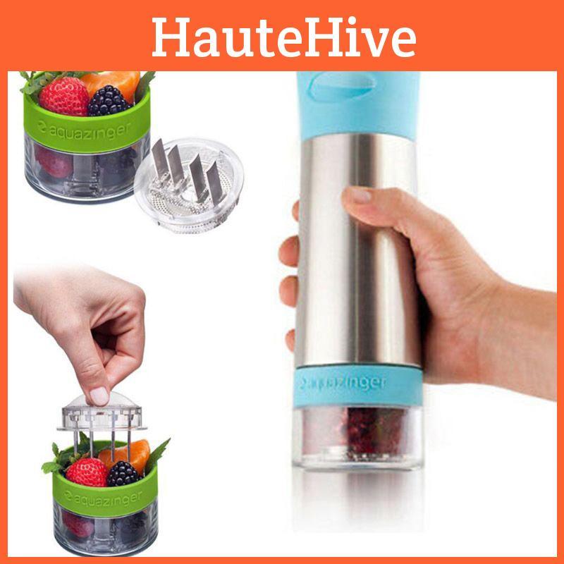 Aqua Zinger Aromainfuser Aromatisierte Wasserflasche mit Edelstahl-Design für gesunde Hydrierung